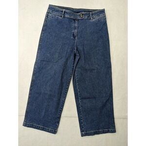 J Khaki Women Jeans Sz 14 Wide Leg Cotton Blend Blue